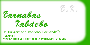 barnabas kabdebo business card